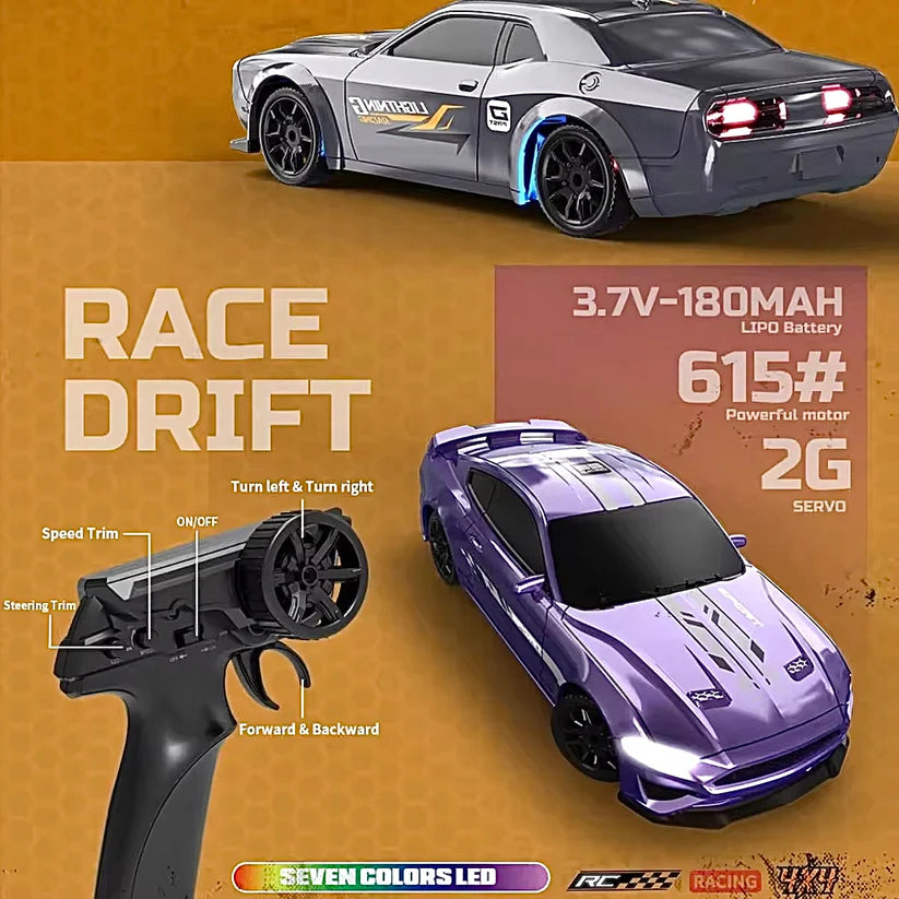 Dodge Challenger-Inspired 1/43 Scale RC Drift Car